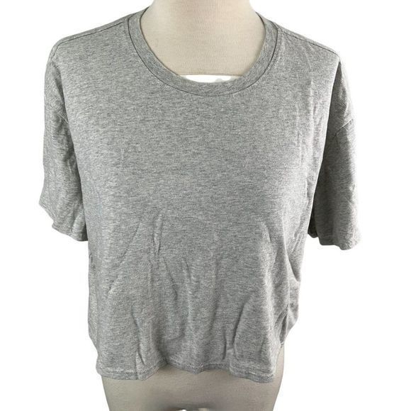 NWOT OPEN EDIT Boxy Crop T-Shirt in Grey Light Heather (L) - Picture 9 of 10